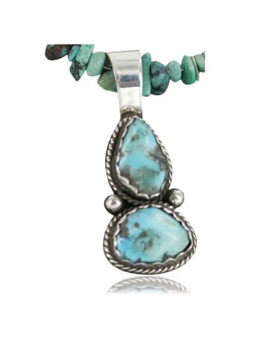 Handmade Certified Authentic Navajo .925 Sterling Silver Natural Turquoise Native American Necklace 390719824825