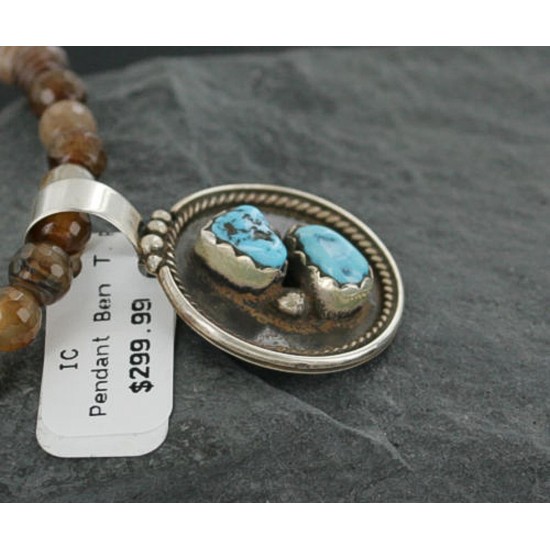 Handmade Certified Authentic Navajo .925 Sterling Silver Natural Turquoise Native American Necklace 390725941555