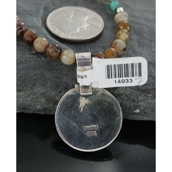 Handmade Certified Authentic Navajo .925 Sterling Silver Natural Turquoise Native American Necklace 390725941555