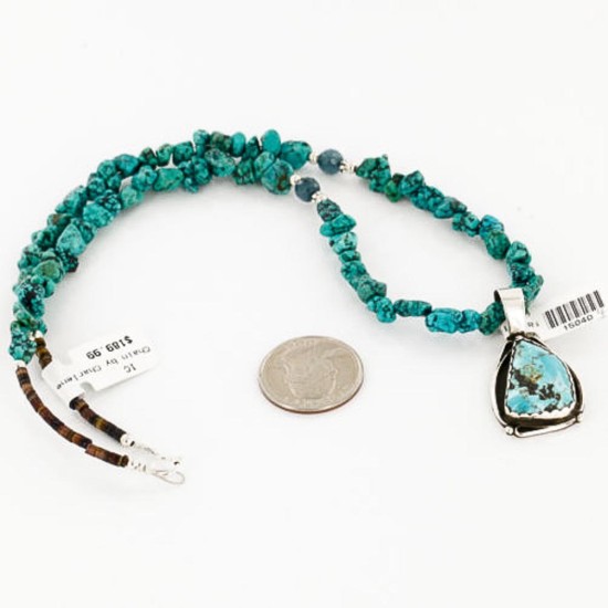 Handmade Certified Authentic Navajo .925 Sterling Silver Natural Turquoise Native American Necklace 390737814258