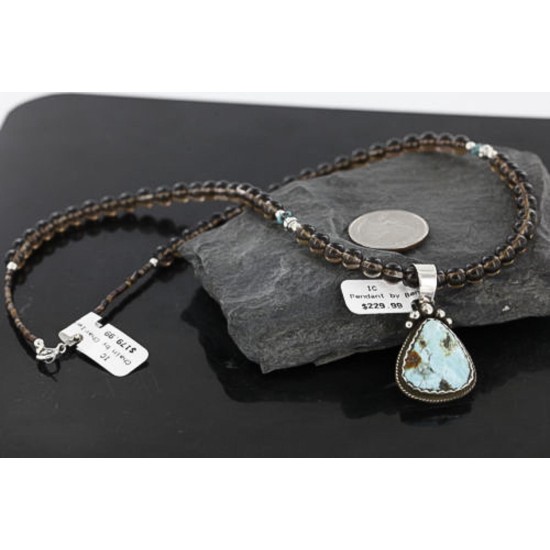 Handmade Certified Authentic Navajo .925 Sterling Silver Natural Turquoise Native American Necklace 390738752189