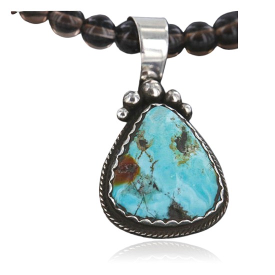 Handmade Certified Authentic Navajo .925 Sterling Silver Natural Turquoise Native American Necklace 390738752189