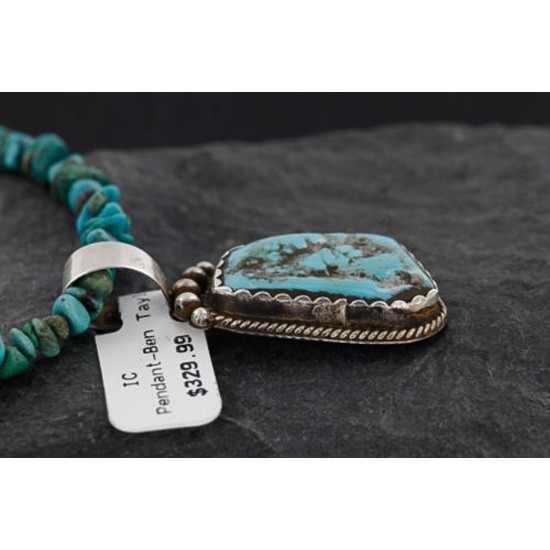 Handmade Certified Authentic Navajo .925 Sterling Silver Natural Turquoise Native American Necklace 390747480285
