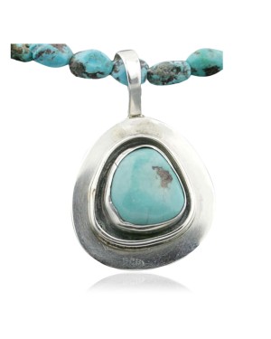 Handmade Certified Authentic Navajo .925 Sterling Silver Natural Turquoise Native American Necklace 390748355911