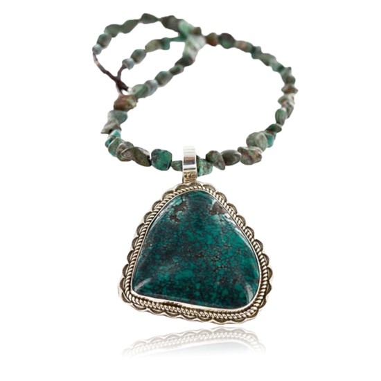 Handmade Certified Authentic Navajo .925 Sterling Silver Natural Turquoise Native American Necklace 390751538897