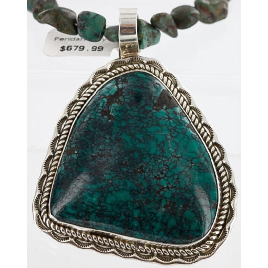Handmade Certified Authentic Navajo .925 Sterling Silver Natural Turquoise Native American Necklace 390751538897
