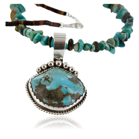 Handmade Certified Authentic Navajo .925 Sterling Silver Natural Turquoise Native American Necklace 390754008677