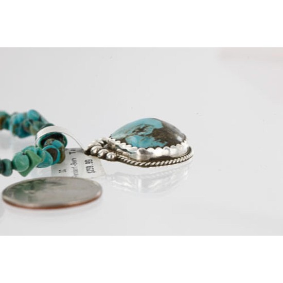 Handmade Certified Authentic Navajo .925 Sterling Silver Natural Turquoise Native American Necklace 390754008677