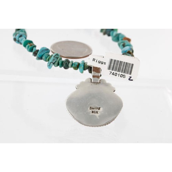 Handmade Certified Authentic Navajo .925 Sterling Silver Natural Turquoise Native American Necklace 390754008677