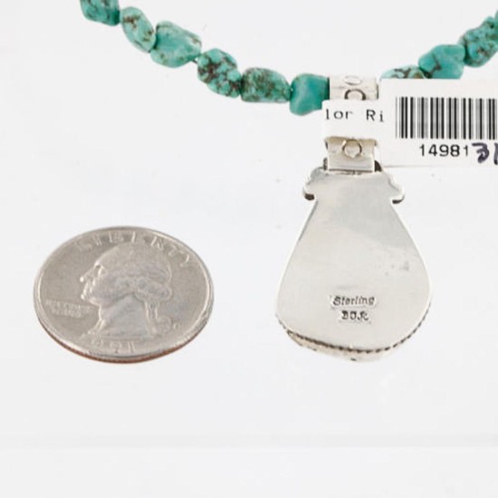 Handmade Certified Authentic Navajo .925 Sterling Silver Natural Turquoise Native American Necklace 390756845614