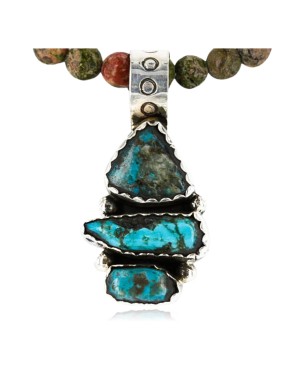 Handmade Certified Authentic Navajo .925 Sterling Silver Natural Turquoise Native American Necklace 390759905526