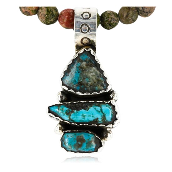 Handmade Certified Authentic Navajo .925 Sterling Silver Natural Turquoise Native American Necklace 390759905526