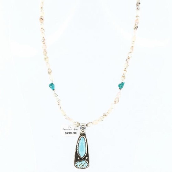Handmade Certified Authentic Navajo .925 Sterling Silver Natural Turquoise Native American Necklace 390761099312