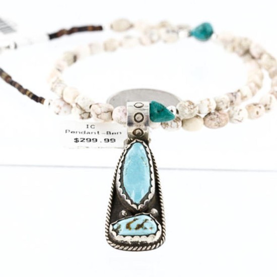 Handmade Certified Authentic Navajo .925 Sterling Silver Natural Turquoise Native American Necklace 390761099312