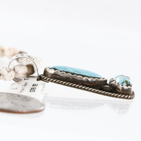 Handmade Certified Authentic Navajo .925 Sterling Silver Natural Turquoise Native American Necklace 390761099312