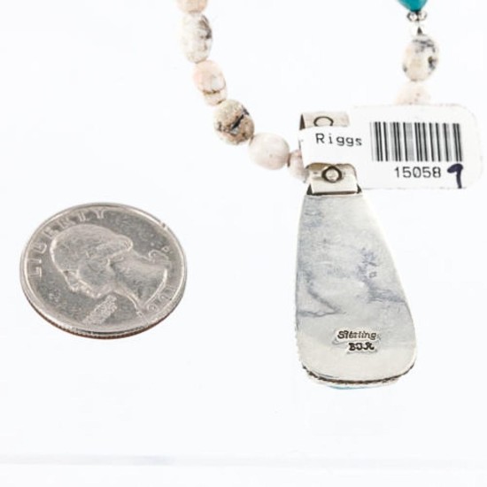 Handmade Certified Authentic Navajo .925 Sterling Silver Natural Turquoise Native American Necklace 390761099312
