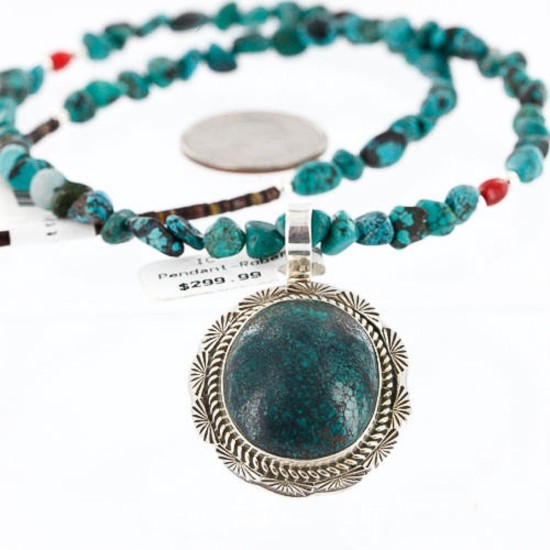 Handmade Certified Authentic Navajo .925 Sterling Silver Natural Turquoise Native American Necklace 390764158918