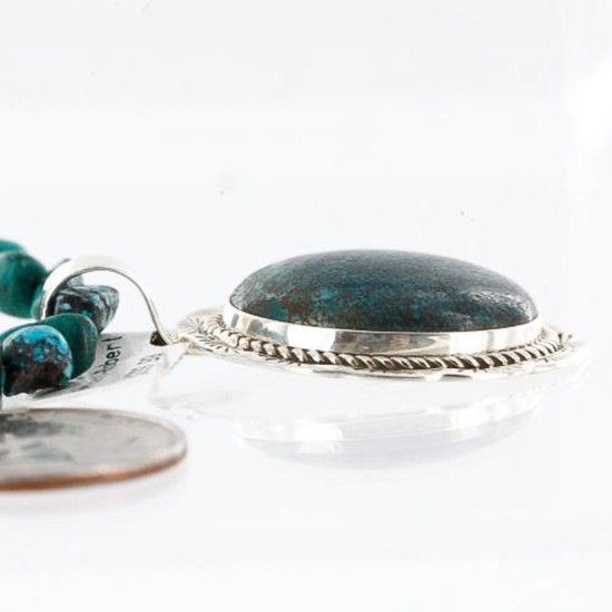 Handmade Certified Authentic Navajo .925 Sterling Silver Natural Turquoise Native American Necklace 390764158918