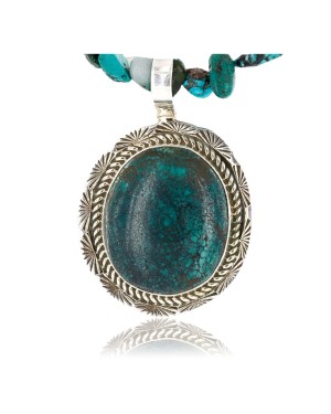Handmade Certified Authentic Navajo .925 Sterling Silver Natural Turquoise Native American Necklace 390764158918