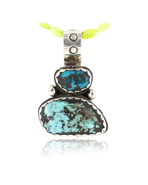 Handmade Certified Authentic Navajo .925 Sterling Silver Natural Turquoise Native American Necklace 390764571884