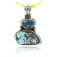 Handmade Certified Authentic Navajo .925 Sterling Silver Natural Turquoise Native American Necklace 390764571884