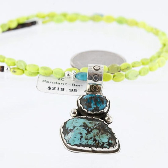 Handmade Certified Authentic Navajo .925 Sterling Silver Natural Turquoise Native American Necklace 390764571884