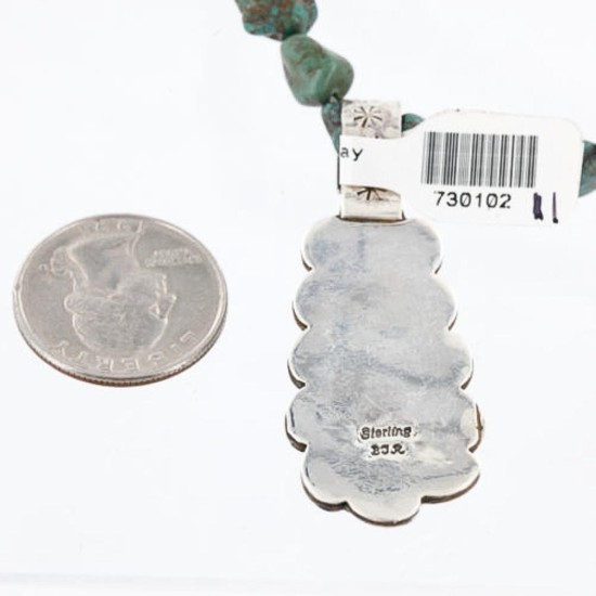 Handmade Certified Authentic Navajo .925 Sterling Silver Natural Turquoise Native American Necklace 390766020857