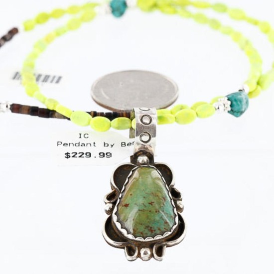 Handmade Certified Authentic Navajo .925 Sterling Silver Natural Turquoise Native American Necklace 390766106941