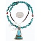 Handmade Certified Authentic Navajo .925 Sterling Silver Natural Turquoise Native American Necklace 390777345694