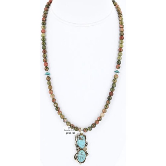 Handmade Certified Authentic Navajo .925 Sterling Silver Natural Turquoise Native American Necklace 390793994987