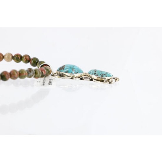 Handmade Certified Authentic Navajo .925 Sterling Silver Natural Turquoise Native American Necklace 390793994987