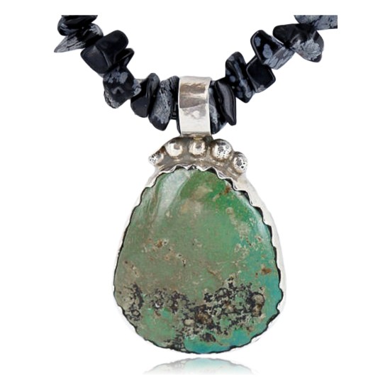 Handmade Certified Authentic Navajo .925 Sterling Silver Natural Turquoise Native American Necklace 390794183123
