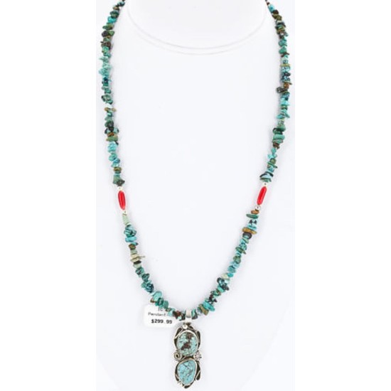 Handmade Certified Authentic Navajo .925 Sterling Silver Natural Turquoise Native American Necklace 390794198579