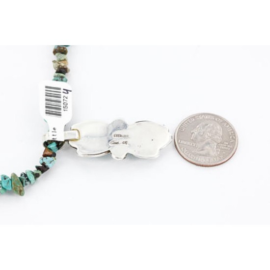 Handmade Certified Authentic Navajo .925 Sterling Silver Natural Turquoise Native American Necklace 390794198579