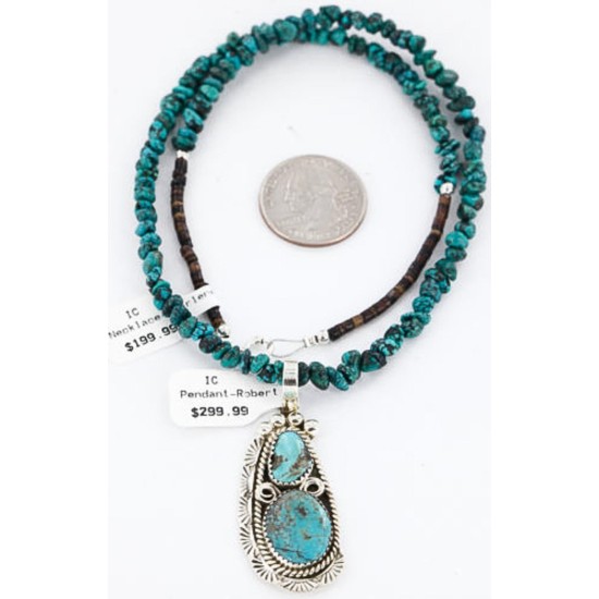 Handmade Certified Authentic Navajo .925 Sterling Silver Natural Turquoise Native American Necklace 390803903169 Handmade Certified Authentic Navajo .925 Sterling Silver Natural Turquoise Native American Necklace 390803903169