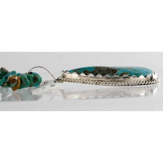Handmade Certified Authentic Navajo .925 Sterling Silver Natural Turquoise Native American Necklace 390839389750