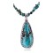 Handmade Certified Authentic Navajo .925 Sterling Silver Natural Turquoise Native American Necklace 390839389750