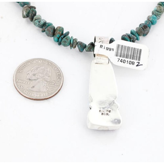 Handmade Certified Authentic Navajo .925 Sterling Silver Natural Turquoise Native American Necklace 390840283355