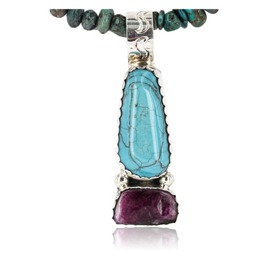 Handmade Certified Authentic Navajo .925 Sterling Silver Natural Turquoise Native American Necklace 390840283355
