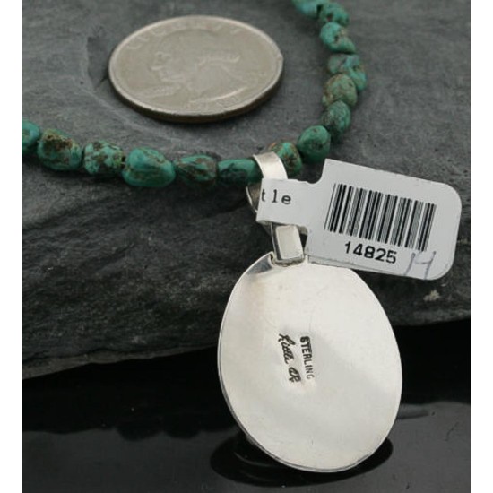Handmade Certified Authentic Navajo .925 Sterling Silver Natural Turquoise Native American Necklace & Pendant 370947399987