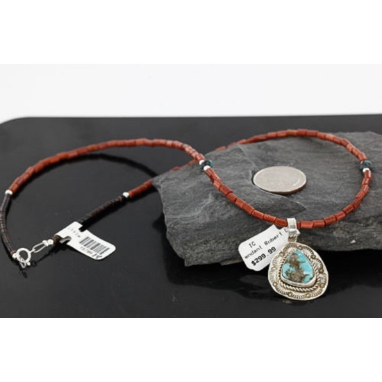 Handmade Certified Authentic Navajo .925 Sterling Silver Natural Turquoise Native American Necklace & Pendant 370962219419