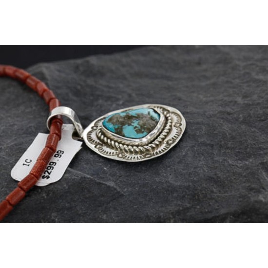 Handmade Certified Authentic Navajo .925 Sterling Silver Natural Turquoise Native American Necklace & Pendant 370962219419