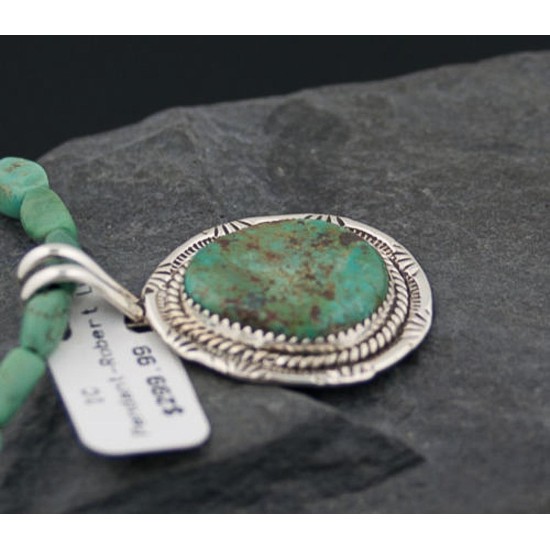 Handmade Certified Authentic Navajo .925 Sterling Silver Natural Turquoise Native American Necklace & Pendant 390643684539