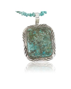 Handmade Certified Authentic Navajo .925 Sterling Silver Natural Turquoise Native American Necklace & Pendant 390664599301