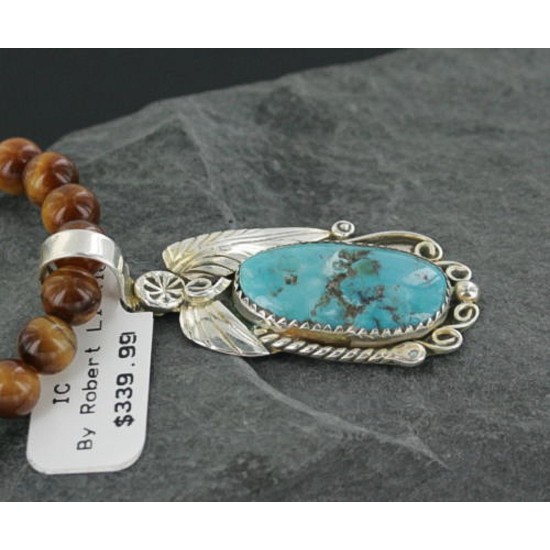 Handmade Certified Authentic Navajo .925 Sterling Silver Natural Turquoise Native American Necklace & Pendant 390669698816