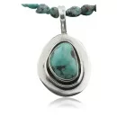Handmade Navajo .925 Sterling Silver Natural Turquoise Native American Necklace & Pendant 390705669930