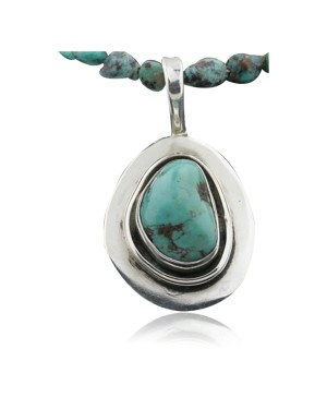 Handmade Certified Authentic Navajo .925 Sterling Silver Natural Turquoise Native American Necklace & Pendant 390705669930