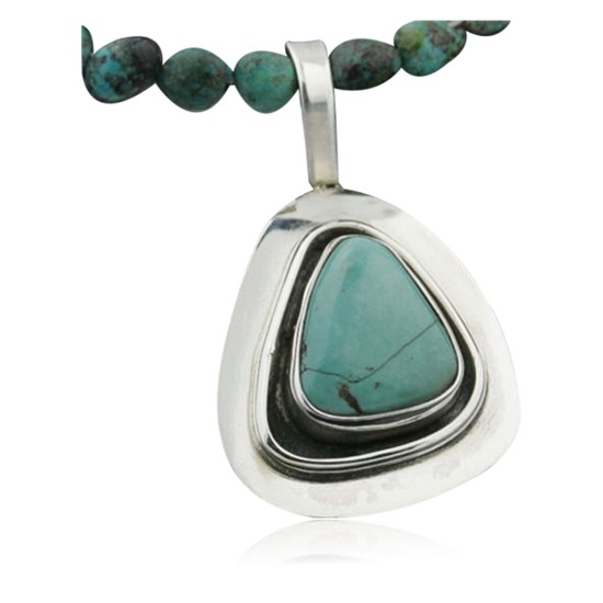Handmade Certified Authentic Navajo .925 Sterling Silver Natural Turquoise Native American Necklace & Pendant 390706194200