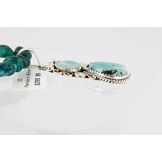 Handmade Certified Authentic Navajo .925 Sterling Silver Natural Turquoise Native American Necklace & Pendant 390800560362