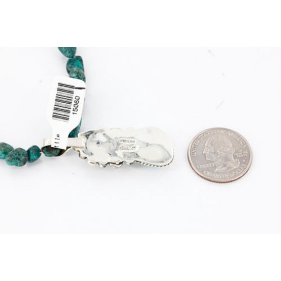 Handmade Certified Authentic Navajo .925 Sterling Silver Natural Turquoise Native American Necklace & Pendant 390800560362